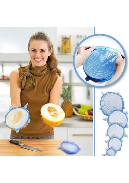 Buffer® Tazeliği Koruyan 6lı Silikon Streç Gıda Saklama Koruma Kapakları modelleri