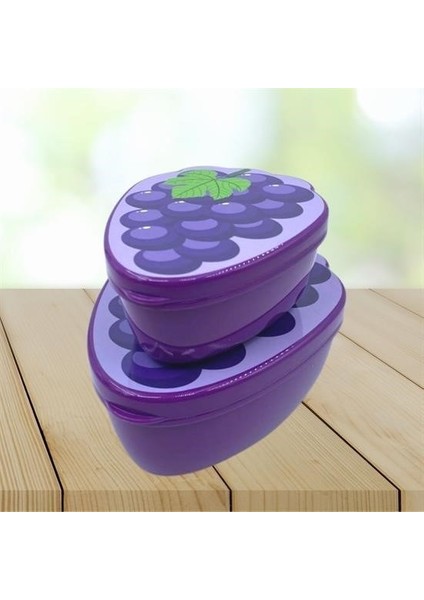 Buffer® 2'li Iç Içe Geçebilen Üzüm Model Saklama ve Beslenme Kabı Seti (550 ml + 250 Ml)