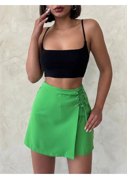 Nrtmsa Kuş Gözü Şort Etek Yeşil S25819 (Beden: S) fırsatları