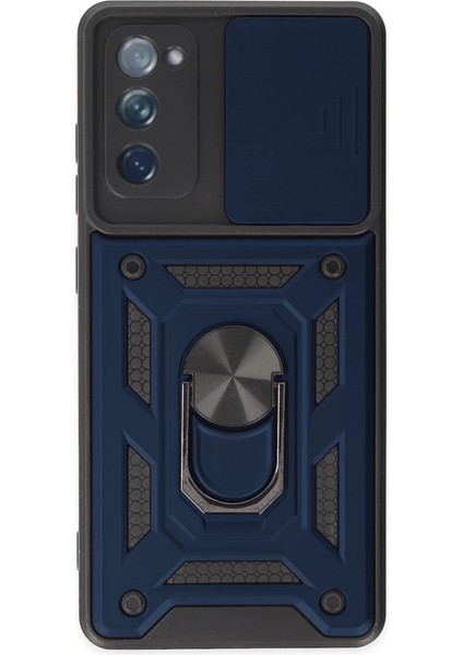 Samsung Galaxy S20 Fe Kılıf Pars Lens Yüzüklü Silikon - Lacivert