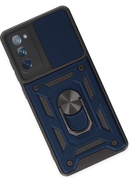 Samsung Galaxy S20 Fe Kılıf Pars Lens Yüzüklü Silikon - Lacivert modelleri