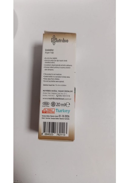 Soğuk Sıkım Argan Yağı 20ML