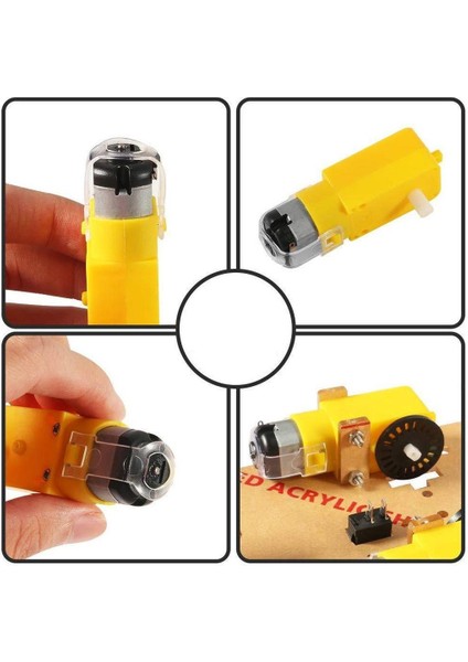 4 Adet Akıllı Robot Arduino 6V 250 Rpm Dc Motor ve Tekerlek Set fiyatları