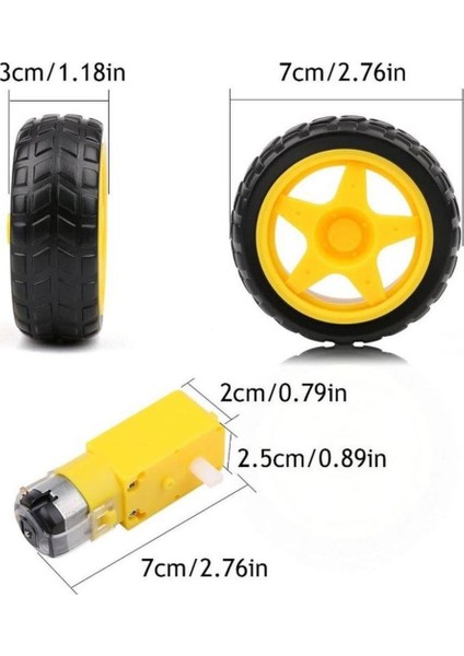 4 Adet Akıllı Robot Arduino 6V 250 Rpm Dc Motor ve Tekerlek Set modelleri