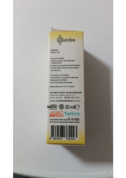 Soğuk Sıkım Papatya Yağı 20ML fiyatları