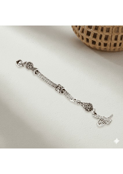 Tuğra Temalı Foxtail Zincirli Tek Kamçılı Kararmaz Metal Püskül fiyatları