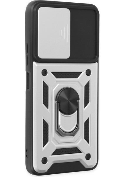 Xiaomi Poco X3 Gt Kılıf Pars Lens Yüzüklü Silikon - Gümüş fiyatları