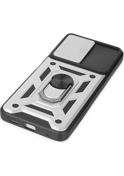 Xiaomi Poco X3 Gt Kılıf Pars Lens Yüzüklü Silikon - Gümüş indirimleri