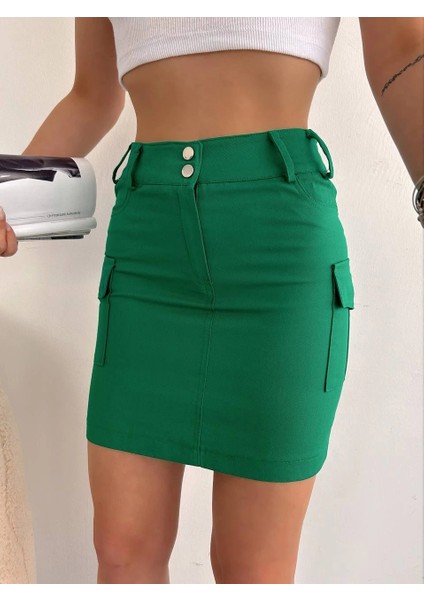 Nrtmsa Körüklü Cep Etek Yeşil S24904 (Beden: L)