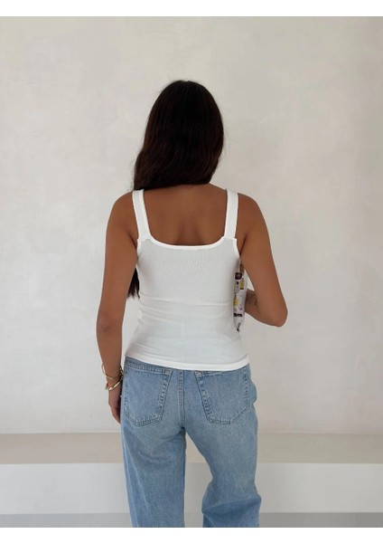 Nrtmsa Ottoman Toka Askılı Bluz Beyaz S4194 (Beden: M) indirimleri