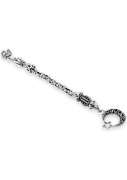 Telkari Ayyıldız Zafer Temalı Arnavut Zincirli Tek Kamçılı Kararmaz Metal Püskül