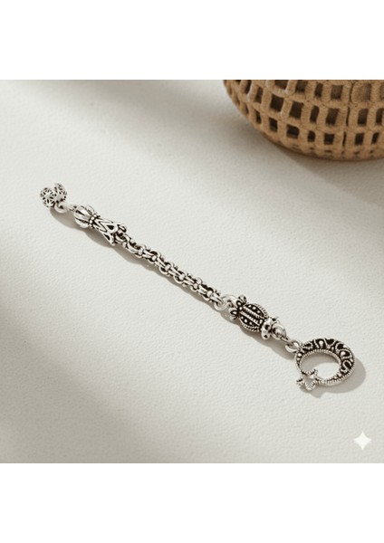 Telkari Ayyıldız Zafer Temalı Arnavut Zincirli Tek Kamçılı Kararmaz Metal Püskül fiyatları