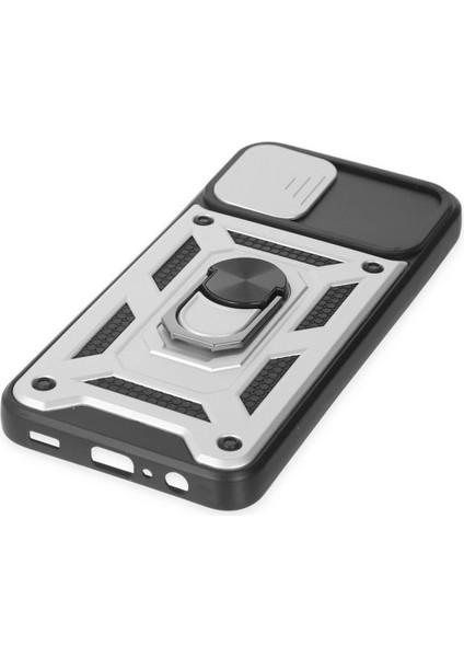 Samsung Galaxy A03 Kılıf Pars Lens Yüzüklü Silikon - Gümüş fırsatları