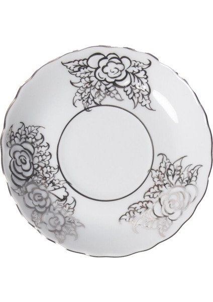 Rose El Dekoru 12 cm Çay Tabağı Gümüş Işleme 8020