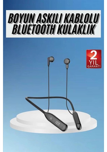 60 Saat Kablolu Boyun Askılı Dijital Göstergeli Bluetooth Kulaklığı fiyatları