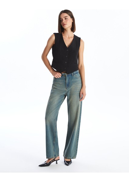 Yeni Sezon Straight Fit Kadın Jean Pantolon