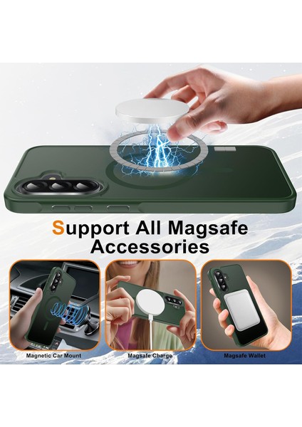 Samsung Galaxy A56 Uyumlu Kamera Lens+Ekran Koruyucu Magsafe Şarj Destekli Iz Tutmaz Mat Kapak fiyatları