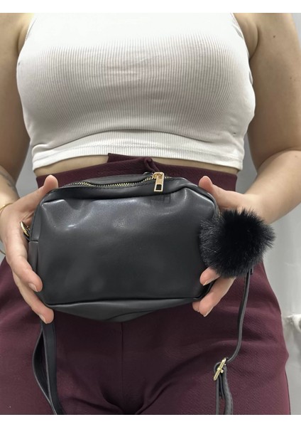 Lvsqvr Ponpon Siyah Cilt Çanta (Beden: Standart) fırsatları