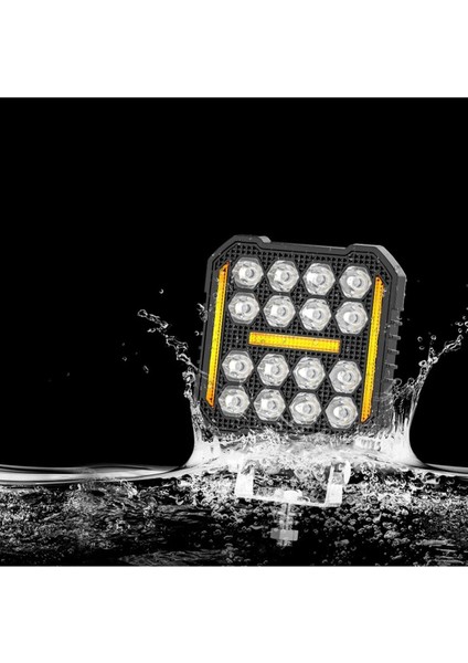 16 Ledli Piksel Model Off Road Sis Farı Beyaz-Turuncu 2 Mod Çakarlı Çalışma Lambası 12-24 Volt fırsatları