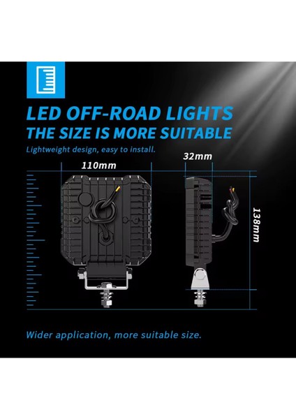 16 Ledli Piksel Model Off Road Sis Farı Beyaz-Turuncu 2 Mod Çakarlı Çalışma Lambası 12-24 Volt indirimleri