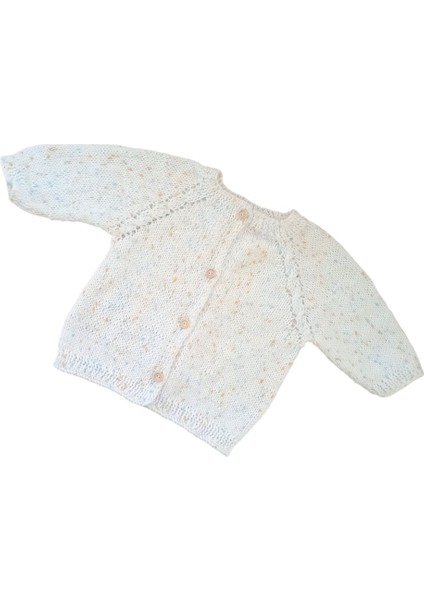 0-1 Yaş Örgü Beyaz Renkli Kırçıllı Bebek Hırkası modelleri