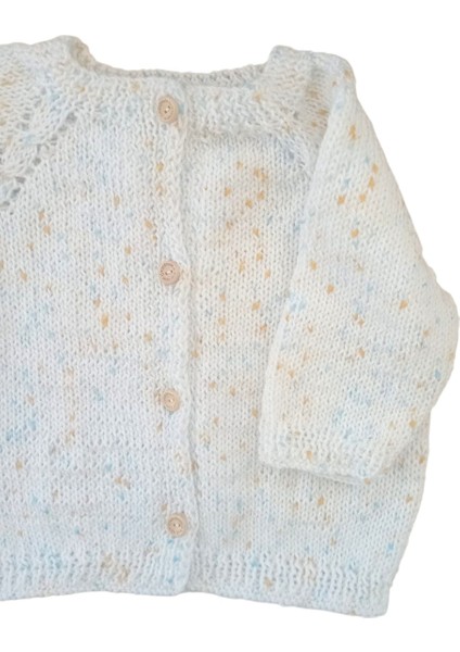 0-1 Yaş Örgü Beyaz Renkli Kırçıllı Bebek Hırkası fırsatları