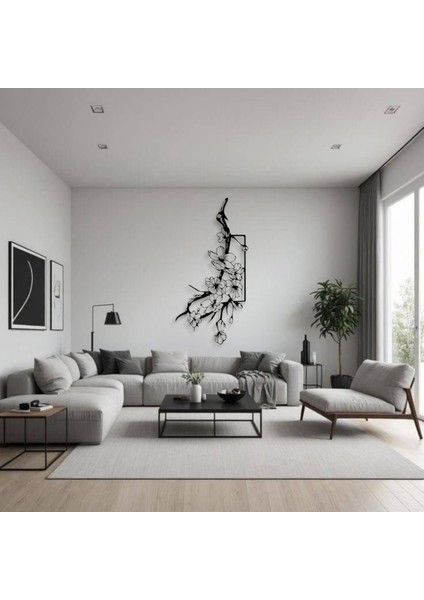 Metal Çiçek Dalı Duvar Dekoru – Modern Minimalist Metal Tablo Ev Ofis Salon Antre Aksesuarı fırsatları