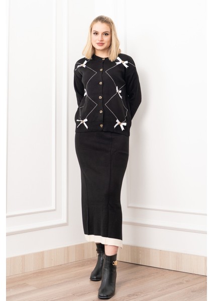 Riva Elegant Knit Set – Fiyonk Detaylı Triko Ikili Takım