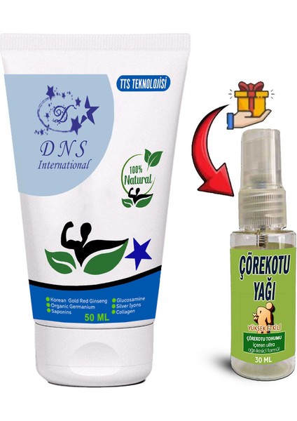 : 1 Tane Ginsengli Kolajenli Gümüş Iyonu Glukozamin Saponins Germanyumlu Tts Teknolojisi Krem 50 ml + Çörek Otu Masaj Yağı