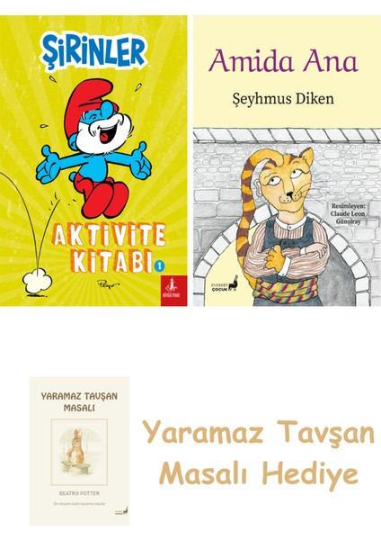 Şirinler - Aktivite Kitabı 1 + Amida Ana + Yaramaz Tavşan Masalı