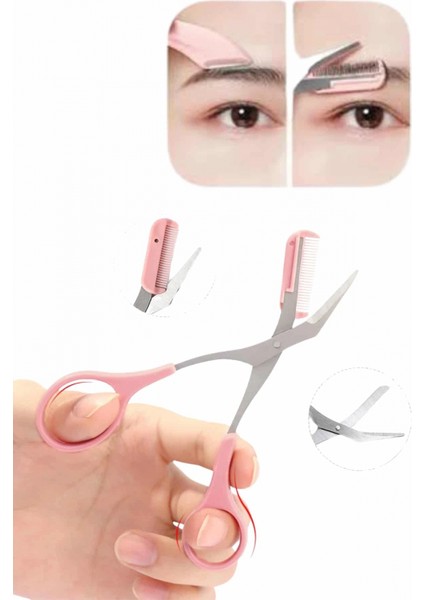 Ieg® Kavisli Kaş Kirpik Düzeltici Bıyık Alma Taraklı Kaş Makası Yüz Bakım Seti Makas fiyatları