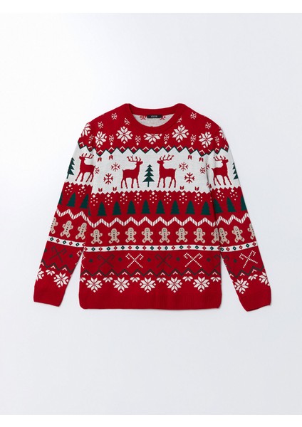 Yeni Sezon Bisiklet Yaka Uzun Kollu Yılbaşı Temalı Erkek Triko Kazak indirimleri