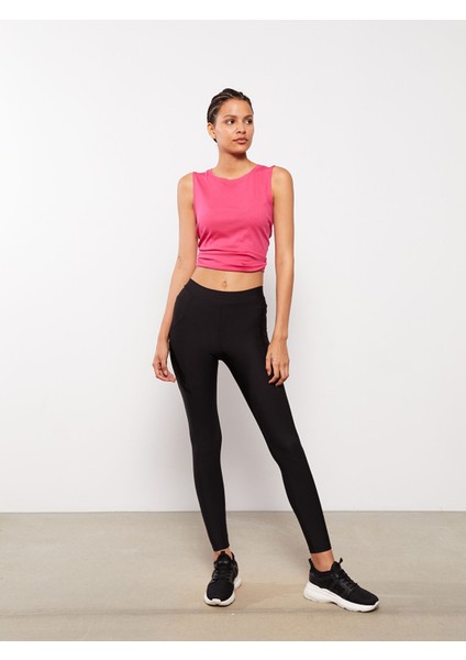 Yeni Sezon Kadın Beli Lastikli Düz Spor Tayt