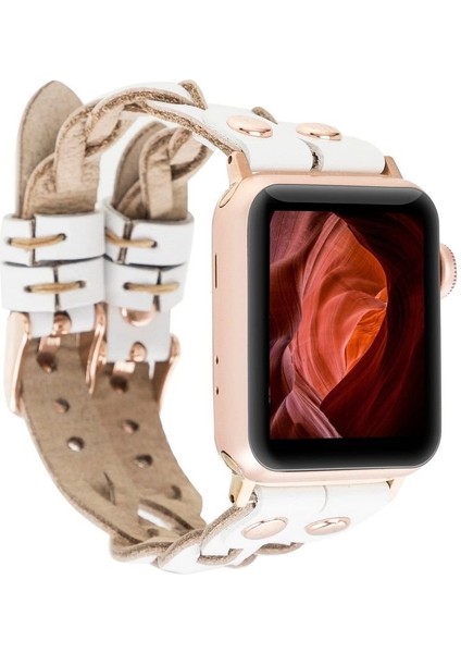 Apple Watch Uyumlu Deri Kordon York Double Tour F3
