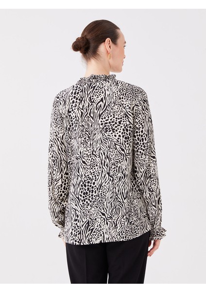 Yeni Sezon V Yaka Desenli Uzun Kollu Kadın Bluz indirimleri