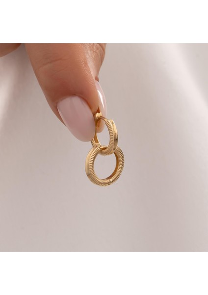 Geometrik Model 14 Ayar Altın Küpe fiyatları