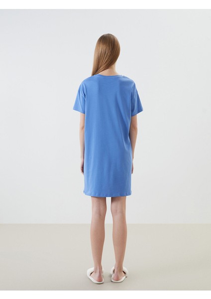 Yeni Sezon Bisiklet Yaka Baskılı Kadın Gecelik fırsatları