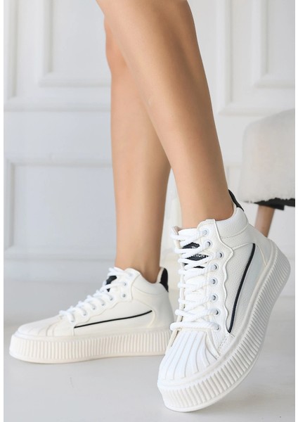 Lvsqvr Estim Beyaz Cilt Siyah Detaylı Bağcıklı Spor Ayakkabı (Numara: 40) fiyatları
