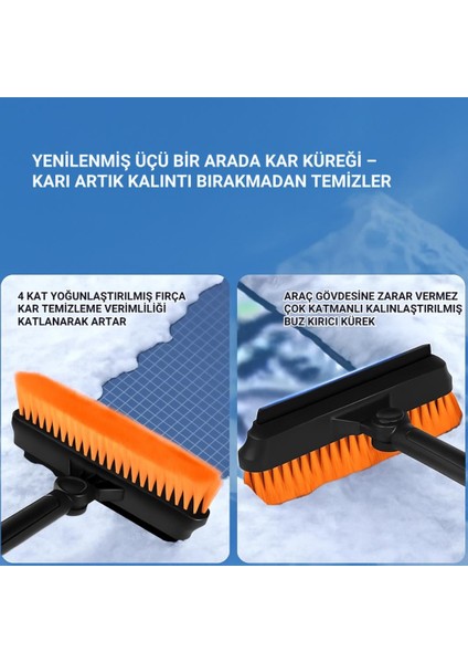 Teleskopic Profesyonel 2in1 Araç Kar Fırçası Oto Ön Cam Buz Kazıyıcı Araç Kar Fırçası ve Buz Kazıyıcı modelleri