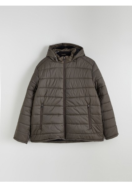 Yeni Sezon Standart Kalıp Kapüşonlu Erkek Şişme Mont