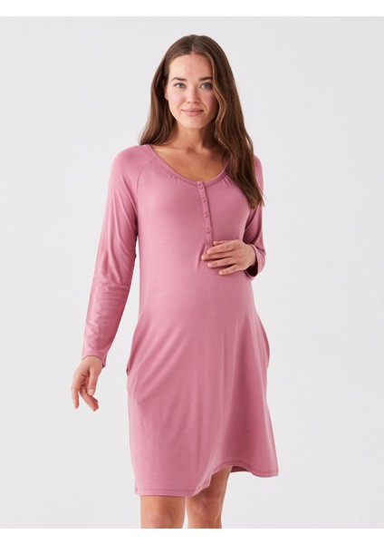 Yeni Sezon Bisiklet Yaka Düz Uzun Kollu Hamile Gecelik fiyatları