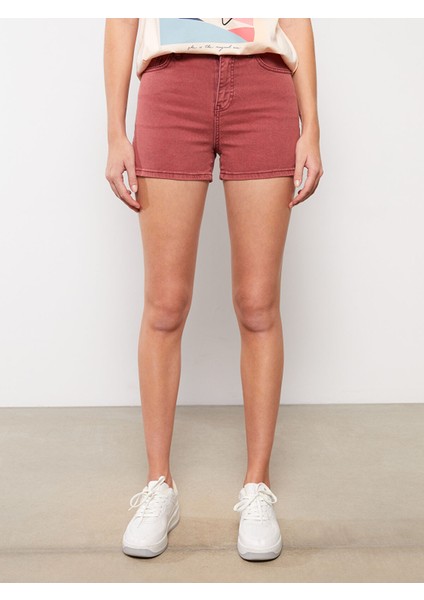 Yeni Sezon Yüksek Bel Mom Fit Düz Cep Detaylı Kadın Jean Şort fırsatları