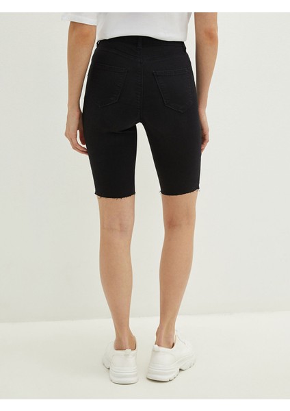 Yeni Sezon Kadın Cep Detaylı Düz Jean Şort indirimleri