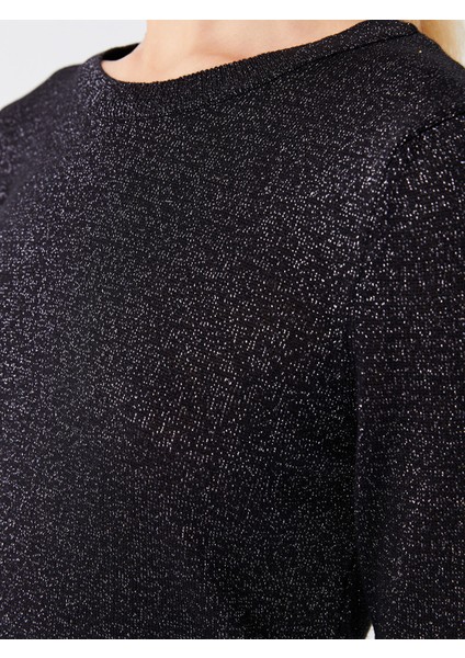 Yeni Sezon Bisiklet Yaka Parlak Görünümlü Kadın Triko Kazak fırsatları