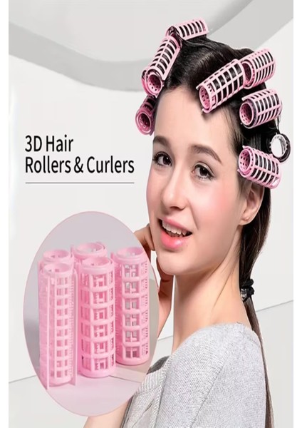 10'lu Kafes Gece Bigudisi Profesyonel Isısız Saç Şekillendirme Doğal Bukle Bigudisi