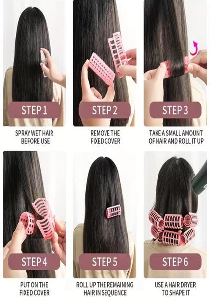 10'lu Kafes Gece Bigudisi Profesyonel Isısız Saç Şekillendirme Doğal Bukle Bigudisi fırsatları