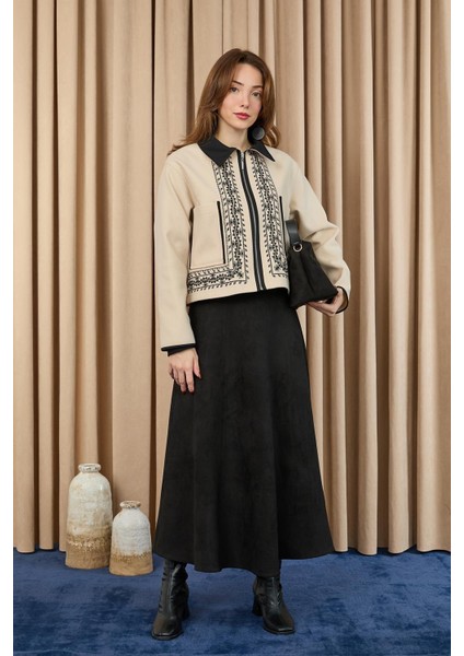 Kadın Nakış Detaylı Kısa Ceket 20719 modelleri