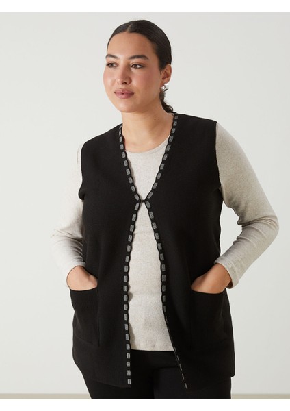 Yeni Sezon V Yaka Desenli Kadın Triko Yelek fiyatları