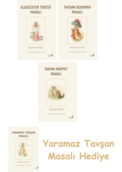 + Beatrix Potter 4 - Tavşan Benjamin Masalı + Beatrix Potter 10 - Bayan Moppet Masalı