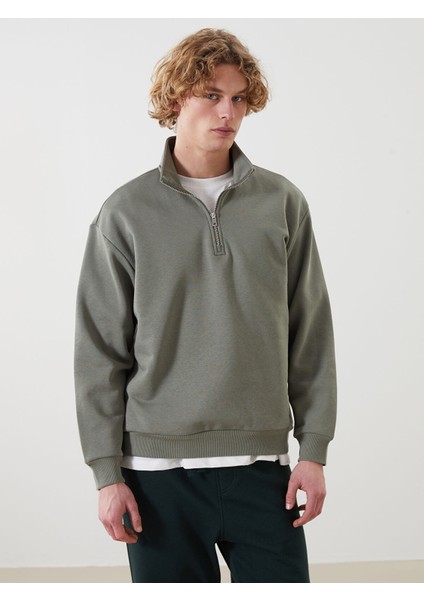 Yeni Sezon Dik Yaka Erkek Sweatshirt